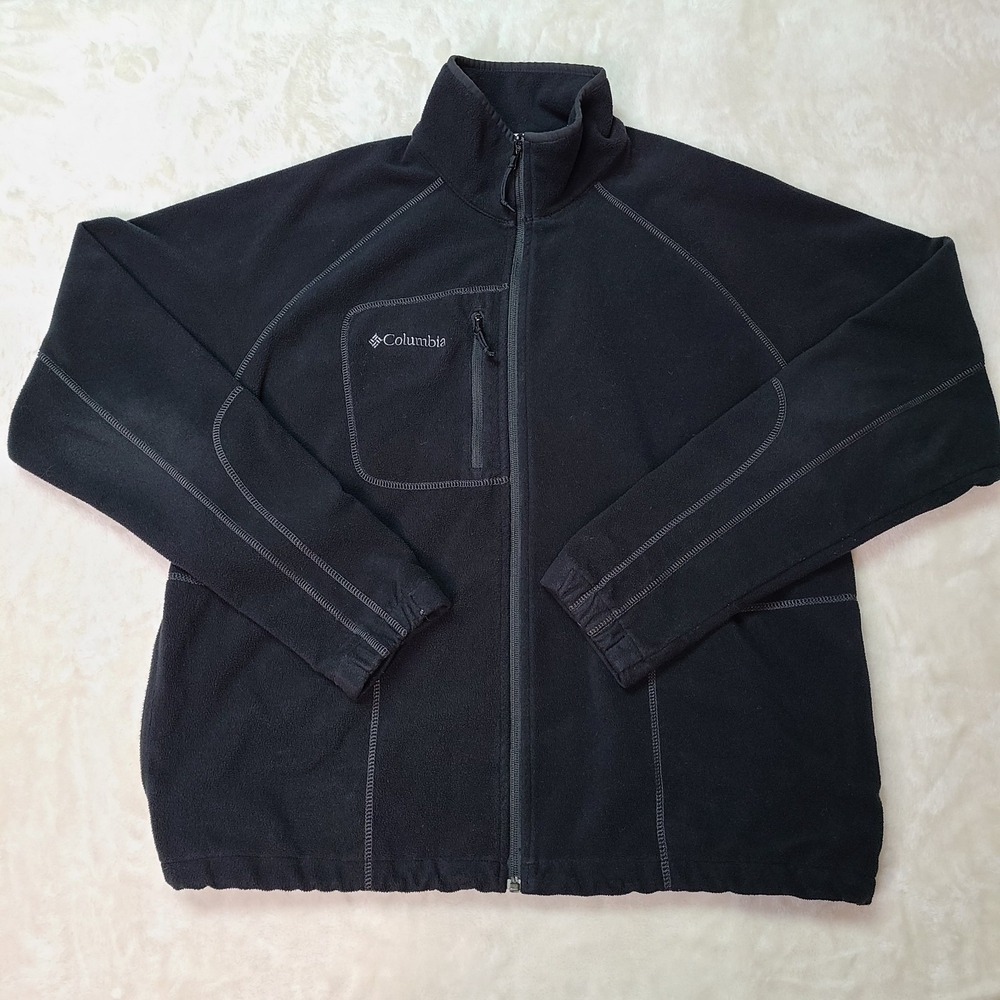 Columbia Sportswear Western Trek Fleece Jacket Men XL Black Gorpcore Mock Neck